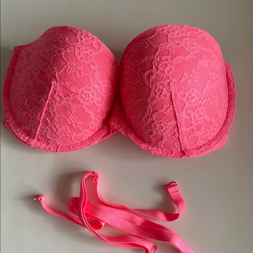 Victoria's Secret Neon Pink Lace Bra